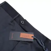 Zanella NWT Dress Pants Size 32 US Curtis In Blue Subtle Pattern 100% Wool