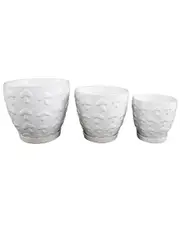 Flora Bunda Set of 3 Mushroom Ceramic Pots