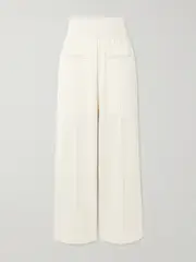 [COURREGES] COURREGES - Interlock Appliquéd Jersey Wide-leg Track Pants - Off-white - xx large xx large Off-white
