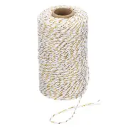 2mm x 109 Yard Cotton Butcher Bakers Twine String Cord Gold White