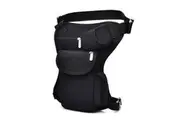 Black Canvas Drop Leg Sport Motorcycle Tactical Hip Pouch Thigh Waist Pack Bag