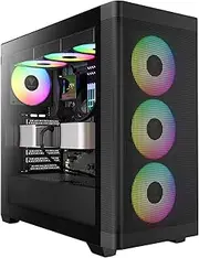 GAMDIAS ATX Mid Tower Computer Case Tempered Glass, Gaming PC Case Support Dual 360mm AIO/Radiator, 7x120mm Case Fans (4X 120mm Built-in), 420mm GPU/VGA, USB3.0X 2, Type C x1, 170mm CPU Cooler