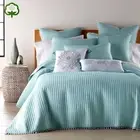 Jenny Mclean Clavo Pompom Blue 3 Piece 100% Cotton Coverlet Set