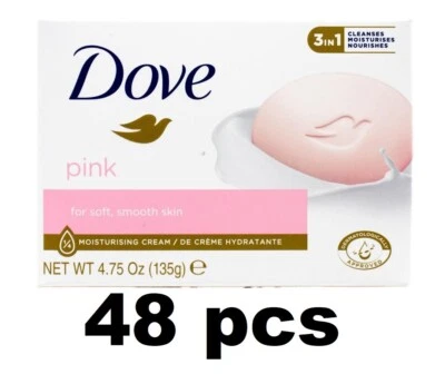 48 X DOVE 135g BEAUTY CREAM SOAP BAR PINK MOSITURISING MILK BRAND NEW