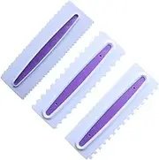 Ciieeo 3 Pcs Plastic Icing Comb Cake Smoother for Professional Buttercream Decoration Mousse Polisher Scraper for Kitchen and Cafe Use Easy to Clean and Store