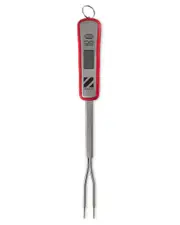 True & Tidy Red Digital Bbq Fork Thermometer