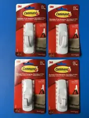 (4) 3M Command Strips Large Hooks Holds 5 lbs ~ NEW