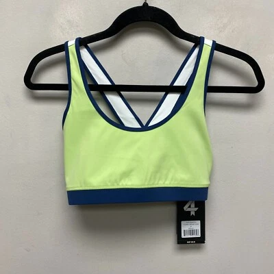 Fourlaps Womens Tomatillo Midnight White Crossback Infinity Sports Bra M $68