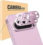 2 Pack for Google Pixel 9 Pro XL Camera Lens Protector,Premium Metal Tempered Glass Camera Cover,Anti-Scratch High Definition Camera Screen Protector for Pixel 9 Pro XL (Pink)