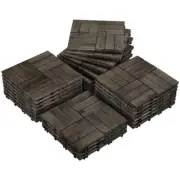 Yaheetech Patio Accessories 1"X12"X12" Flooring Tiles Wood Interlocking 31.86 Lb