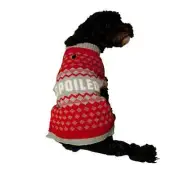 Vibrant Life Holiday Sweater Red Gray Spoiled Beagle Standard Poodle Size Medium