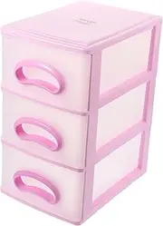 PLAFOPE Drawer Storage Box Small Stackable Lids White Clear Boxes Containers Desktop Drawers Desk Organizer Storage Crate Work Desk Dresser Drawer Desk Drawer Storage Drawer Pink Plastic