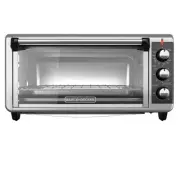 BLACK DECKER 8 Slice Extra Wide Stainless Steel Convection Toaster Oven