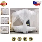Double Layer Princess Bed Canopy with Ruffles & Mosquito Net - Full Size