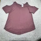 Calvin Klein Cold Shoulder Top Rose Rock Mauve Purple Womens XL NEW