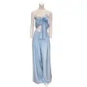 La Pateau Convertible Crop Top and Pants Two Piece Set Blue Size XL NWT