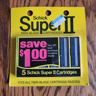 Schick Super II Twin Blade Cartridges - NEW 5 Pack NOS