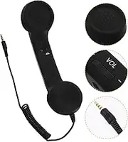 ARTIBETTER Retro Telephone Handset with Adjustable Tone Cell Phone Receiver for Compatible Devices Black Noise Reduction Luxurious Finish