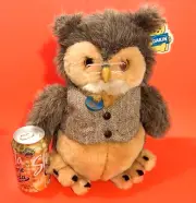 Vtg 1986 Wise Old Owl 13" Plush Dakin Stuffed Animal New Old Stock Doll Tweed