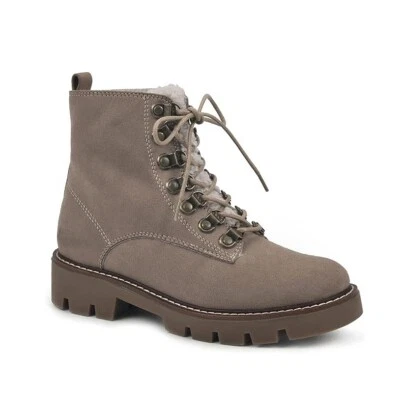 White Mountain Womens 8.5 M Tan Great Sand Lined Lace Up Booties NIB GC1