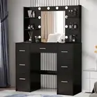 Dressing Table with LED Mirror 7 Drawers Modern Makeup Desk Vanity Table Set