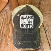 The Goat Stock Blame it all on my Roots Vintage Distressed Adjustable Snapback H