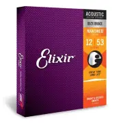 Elixir Acoustic Guitar Strings Light 80 20 Bronze NANOWEB Coating 6 String Set