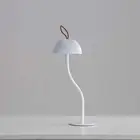 NNEDSZ Corrugated White Lamp Cap Elegant Curved Stem Mushroom Desk Lamp - Adjust