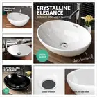 Ceramic Basin Hand Wash Bowl Bathroom Sink Gloss Counter Top Vanity Oval Cefito