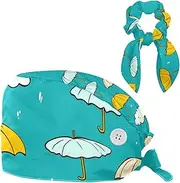 [YTYVAGT] Scrub Caps Women,Scrub Hats Suitable for Women,Clouds and Umbrellas