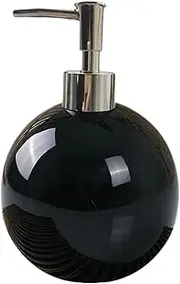 WeiLaiKeQi Soap Dispenser with Pump Refillable Lotion Bottle Ceramic for Bathroom Restaurant, Black