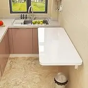 Folding Wall Mounted Table for Laundry Room Kitchen Dining Convertible Workbench Home Office Garage Basement Bar 60 80 120