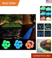 Decorative Aquarium and Garden Glow-in-The-Dark Pebbles - 330pcs Bundle