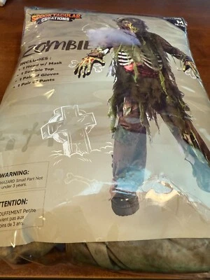 Swamp Deluxe Skeleton Living Dead Zombie Costume Kids Monster Role-Playing Med