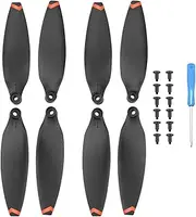 2/4Pair Replacement Low Noise PropellerParts Light Weight Prop Folding Blade Wing, for FIMI X8 Mini Drone Replacement Propellers(Orange Edge)