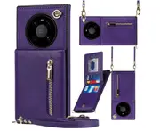 025 Crossbody Phone Case Wallet Phone Protective Case Zipper PU Leather Case for Huawei Mate40