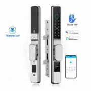 Fingerprint Pull Push Lock Waterproof APP Password Outdoor Sliding Aluminum Door