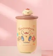 PomPomPurin Cute Cartoon Mug Rotating Cover Coffee Cup Water Cup 380mL