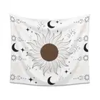 Brown Black White Sun Moon Heavenly Cute Printed Wall Tapestry Design 80"x68"