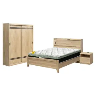 【IHouse】品田 房間5件組 單大3.5尺(床頭箱+高腳床架+床墊+床頭櫃+衣櫃)