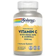 SOLARAY Vitamin C 1000mg Timed Releasewith Rose Hips & Acerola Bioflavonoids 100 Caps