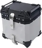 36L Motorcycle Aluminum Rear Trunk Luggage Case Quick Release Tail Box Storage Box Accesorios para Moto(Silver)