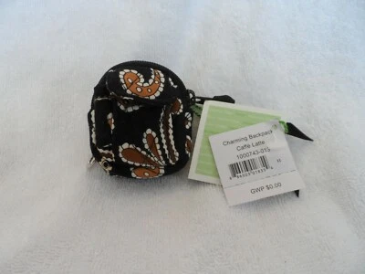 Vera bradley mini charming backpack key chain fob in Caffe Latte