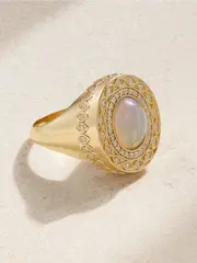 [Sydney Evan] Sydney Evan - 14-karat Gold, Opal And Diamond Signet Ring - 6 6 Gold