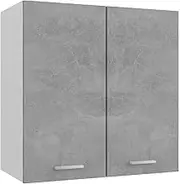 Hanging Cabinet Concrete Grey 60x31x60 cm Engineered Wood - Space-Saving Kitchen Storage Organizer with Two Shelves, 60kg Capacity, Durable and Easy to Clean