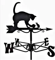 Weather Vane Stainless Steel Weathercock Durable Retro Farm Scene Garden Stake Weathervane Measuring Tools for Patio Yard Decoration
