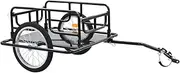 'vidaXL Heavy-Duty Bike Cargo Trailer with Quick-Release Hitch - Foldable & Space-Saving - Steel Constructed - Black