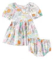 [Stella McCartney Kids] Stella McCartney Kids Baby printed cotton dress and bloomers set M 18 multicoloured