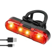 Bike Rear LightUSB Rechargeable Bicycle Tail Light For Cycling Helmet Backpack Safety Warning TailLight