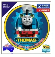 Thomas The Tank Engine Edible Rice Paper Image birthday party cake topper round